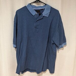 Greg Norman Collection Two-Tone Blue Short Sleeve Polo